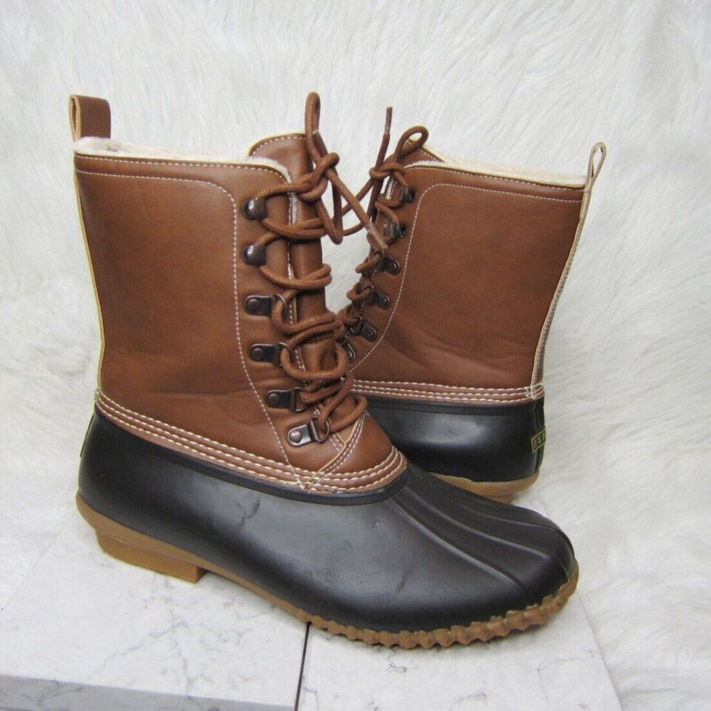 Esprit Harbour Lace Up Duck Boots Faux Fur Lining Waterproof Women’s Size 10 M